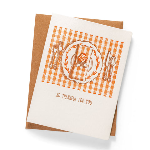 So Thankful For You | Holiday | Letterpress Greeting Card