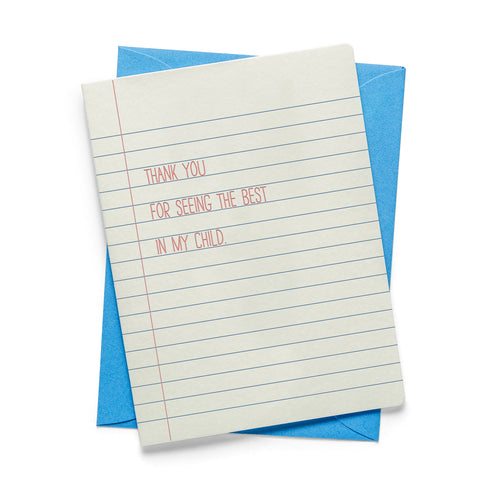 Thank You Teacher | Teacher | Letterpress Greeting Card