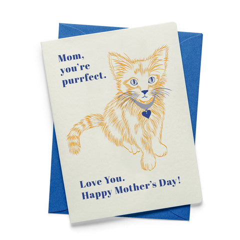 Purrfect Mom | Mother's Day | Letterpress Greeting Card