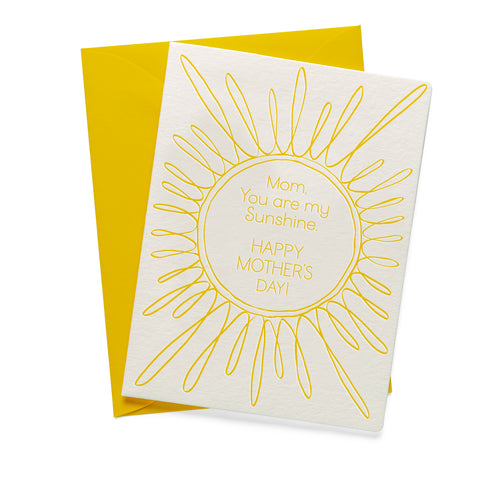 Sunshine Mom | Mother's Day | Letterpress Greeting Card