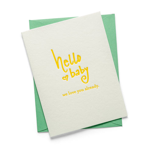 Hello Baby | Baby | Letterpress Greeting Card