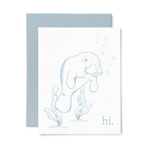 Manatee | Multi-Use | Letterpress Greeting Card