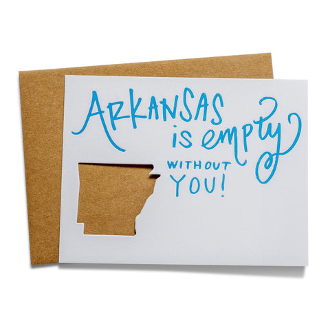 Arkansas is Empty | Die-Cut Letterpress Greeting Card