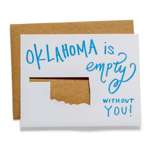 Oklahoma is Empty | Die-Cut Letterpress Greeting Card