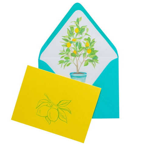 Folded Fancy Notecards | Lemon