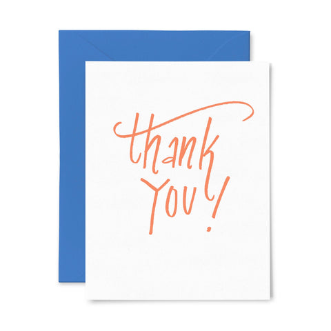 Thank You Orange | Thank You | Letterpress Greeting Card