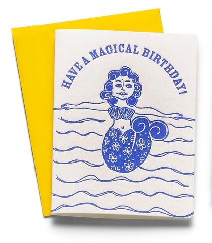 Magical Mermaid | Birthday | Letterpress Greeting Card