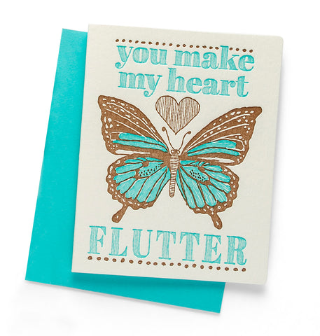Butterfly Flutter | Love | Letterpress Greeting Card