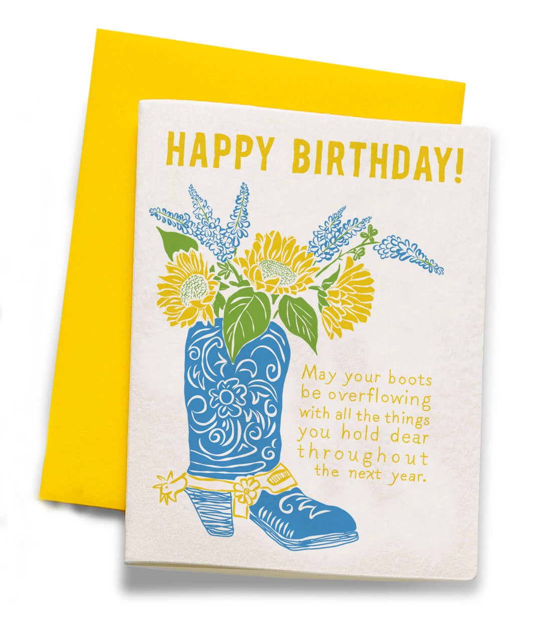 Birthday Boots Overflowing | Birthday | Letterpress Greeting Card