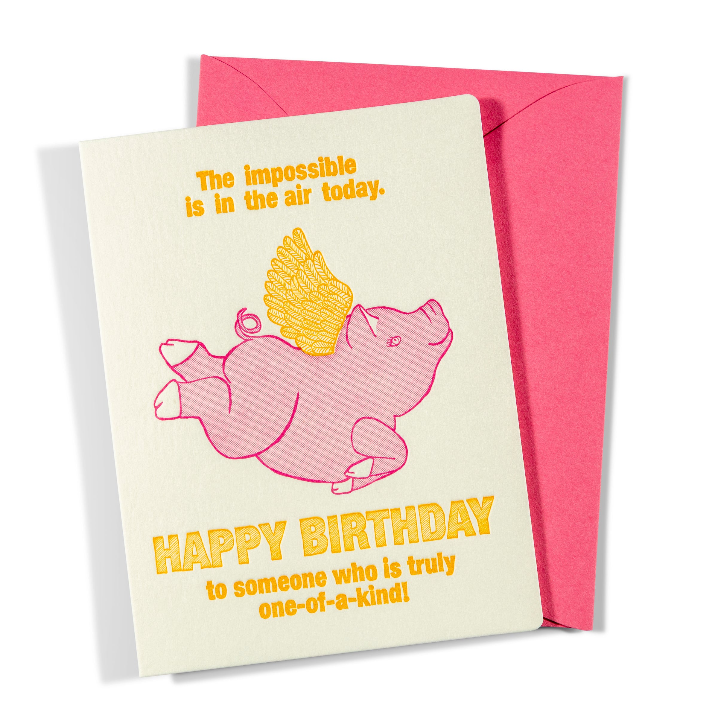 Flying Pig | Birthday | Letterpress Greeting Card