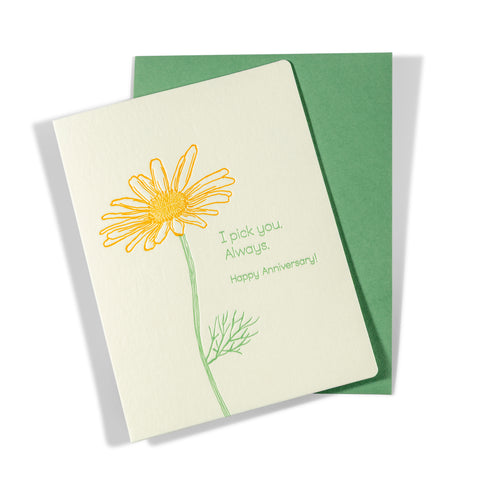 Pick You Anniversary | Love | Letterpress Greeting Card