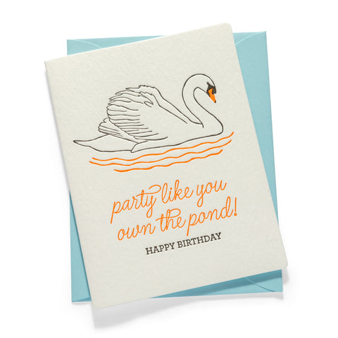 Swan | Birthday | Letterpress Greeting Card