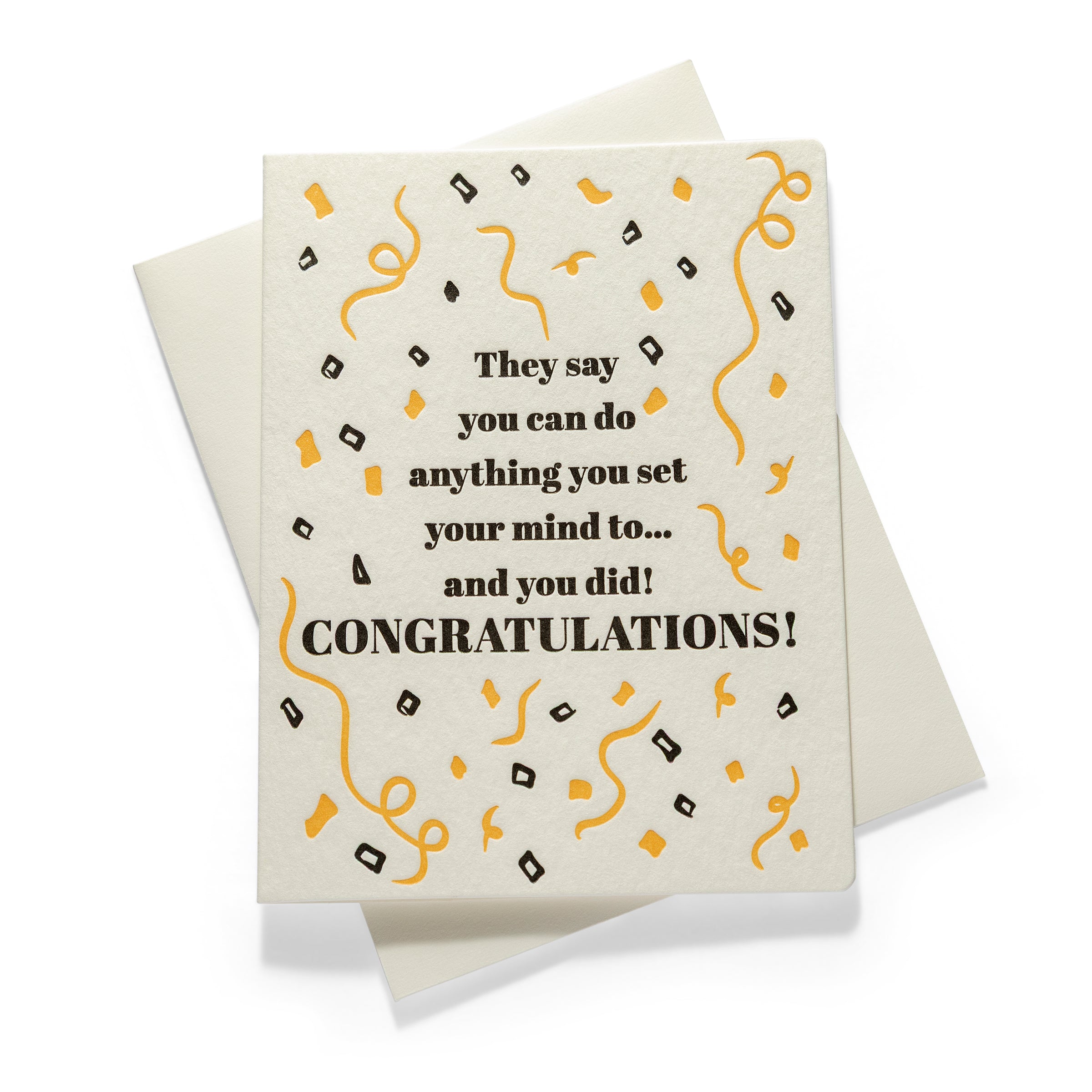 Congrats Set Your Mind | Multi-use | Letterpress Greeting Card