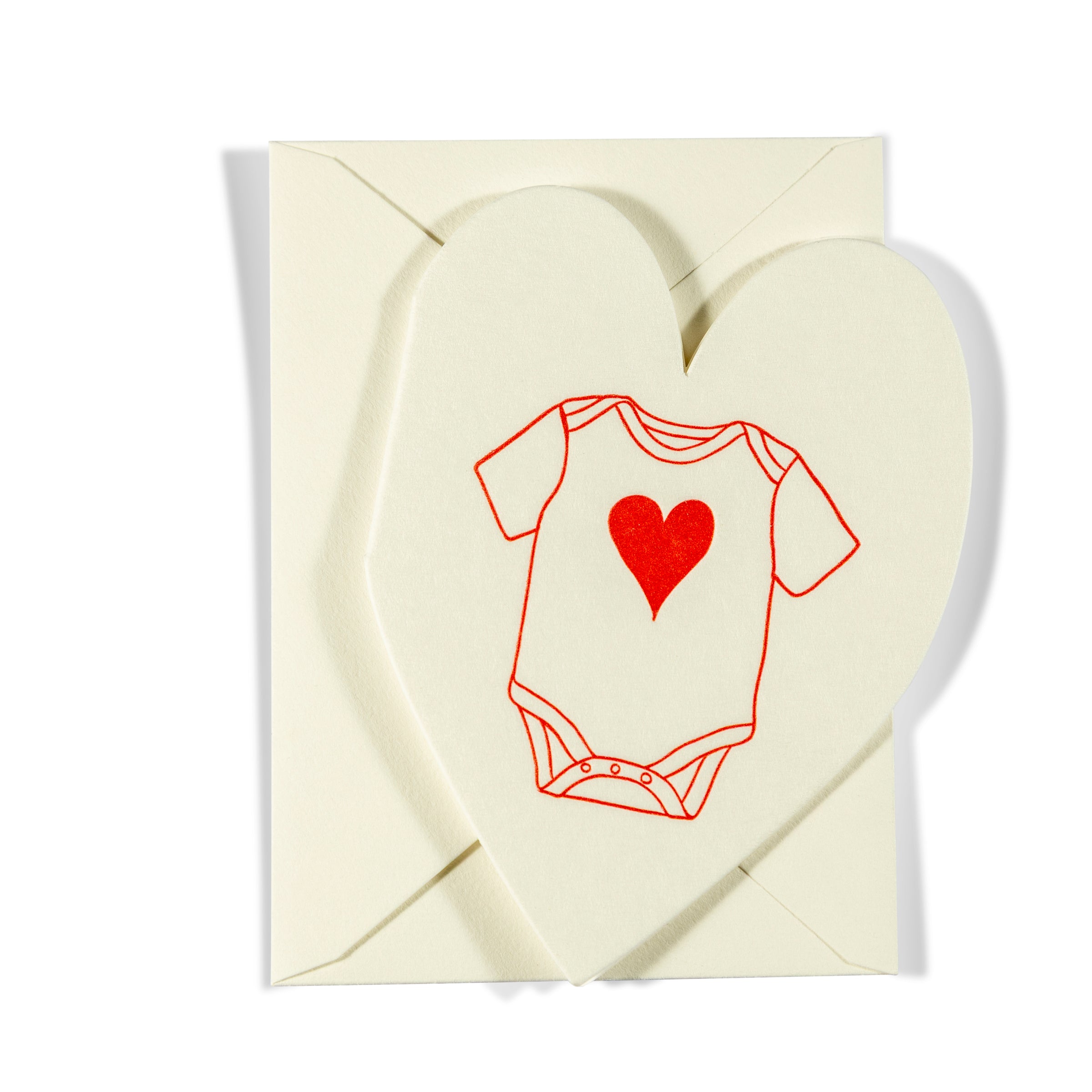 Mini Letterpress Enclosure Card | Heart Onsie