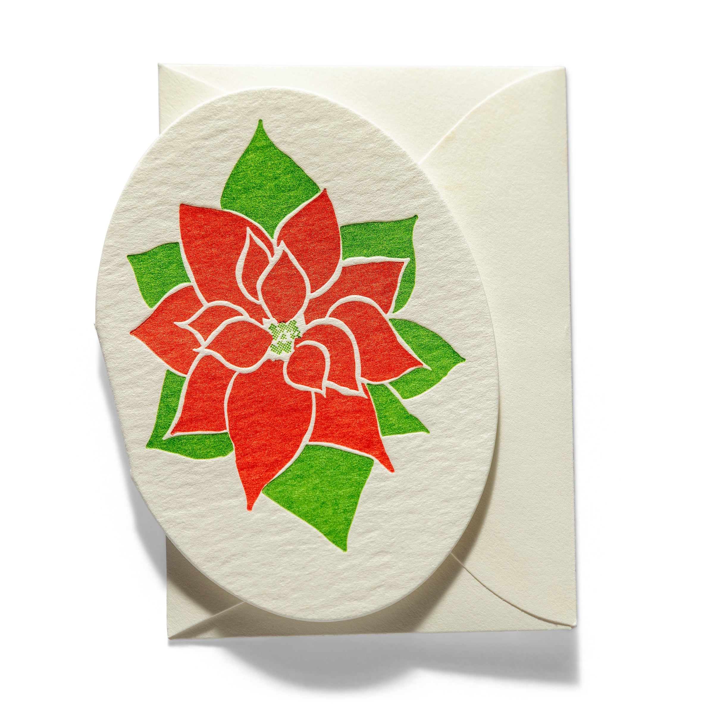 Mini Letterpress Enclosure Card | Poinsettia