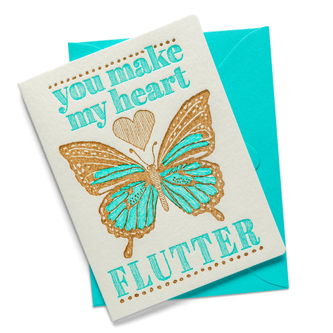 Butterfly Flutter | Love | Letterpress Greeting Card