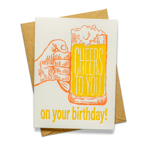 Cheers to you | Birthday | Letterpress Greeting Card