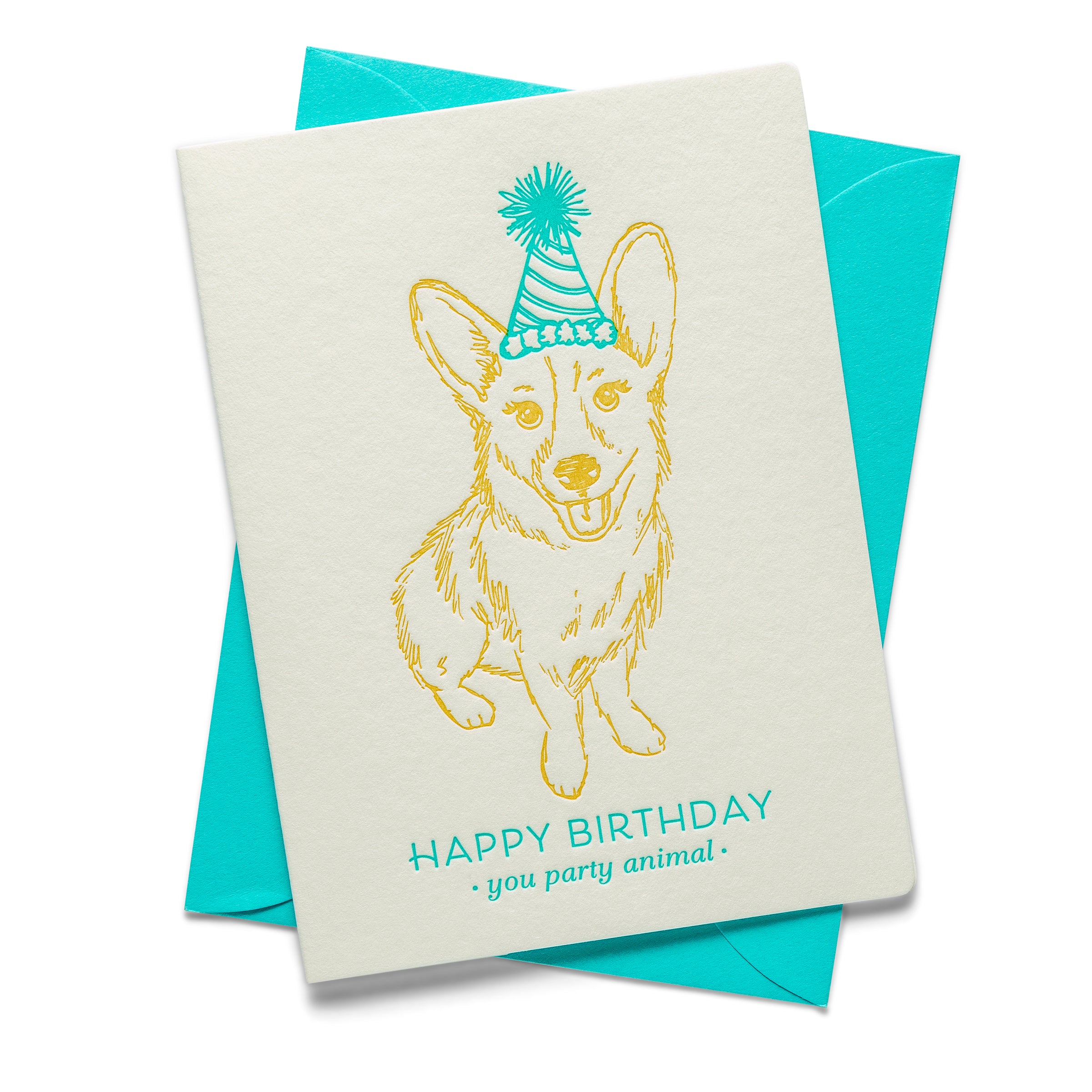 Corgi | Birthday | Letterpress Greeting Card Color Box Letterpress Corgi | Birthday | Letterpress Greeting Card Color Box Letterpress