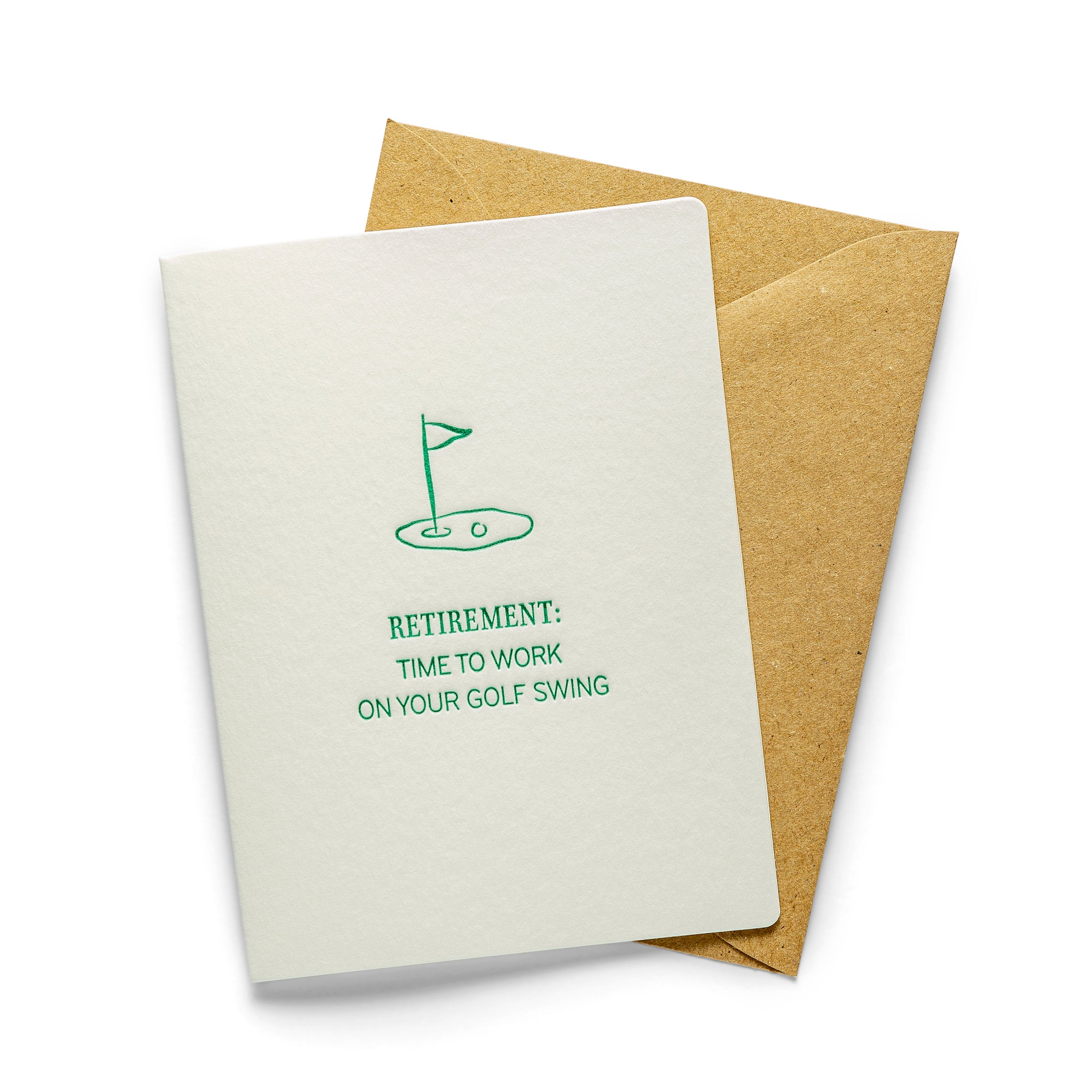 Golf Swing | Retirement | Letterpress Greeting Card