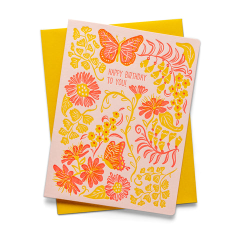 Floral Birthday | Birthday | Letterpress Greeting Card