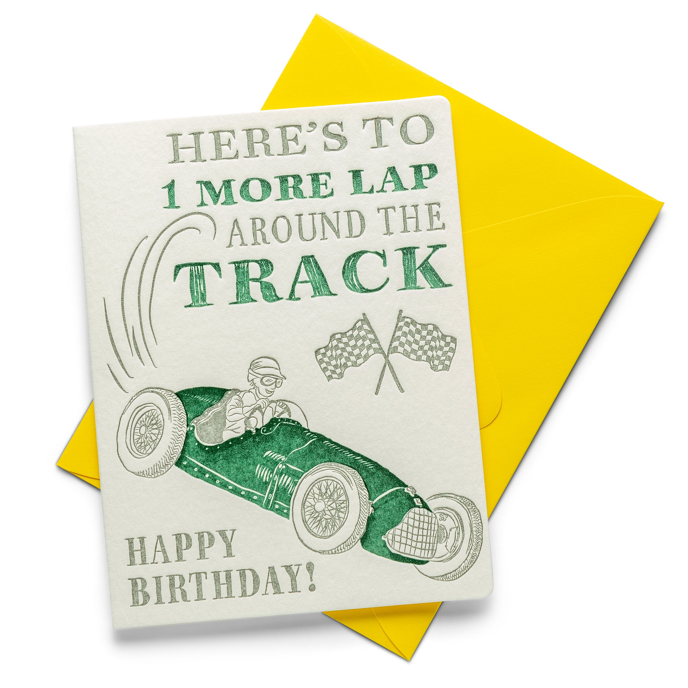 Race Car | Birthday | Letterpress Greeting Card