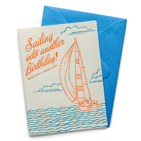 Sailing Birthday | Birthday | Letterpress Greeting Card