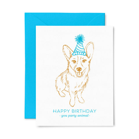 Corgi | Birthday | Letterpress Greeting Card
