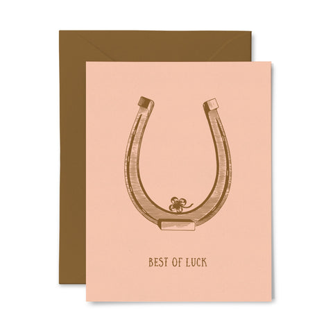 Best of Luck Horseshoe | Multi-Use | Letterpress Greeting Card