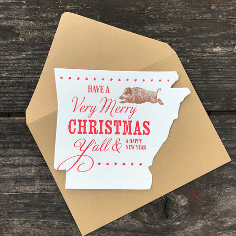 Arkansas Holiday | Die-Cut Letterpress Greeting Card