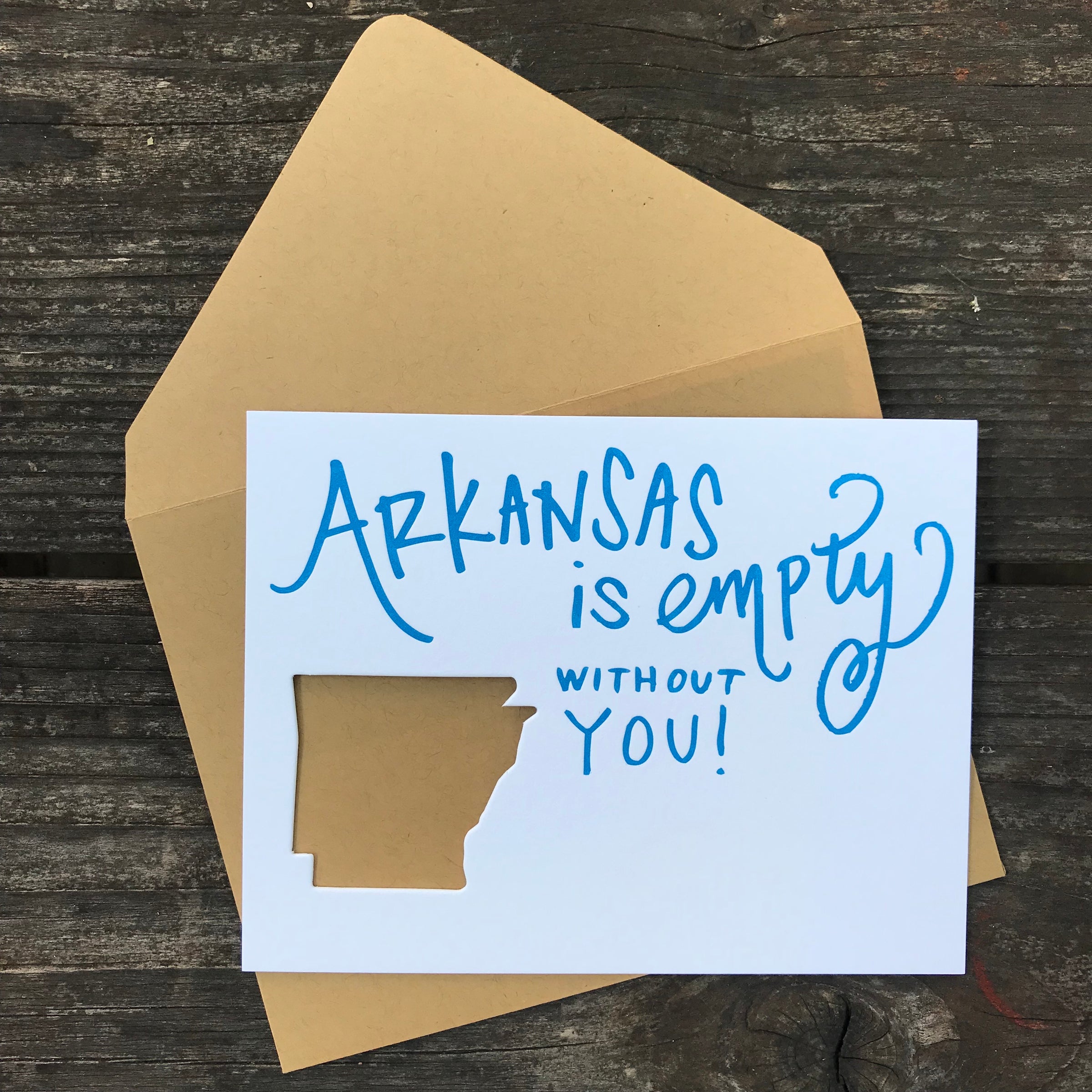 Arkansas is Empty | Die-Cut Letterpress Greeting Card