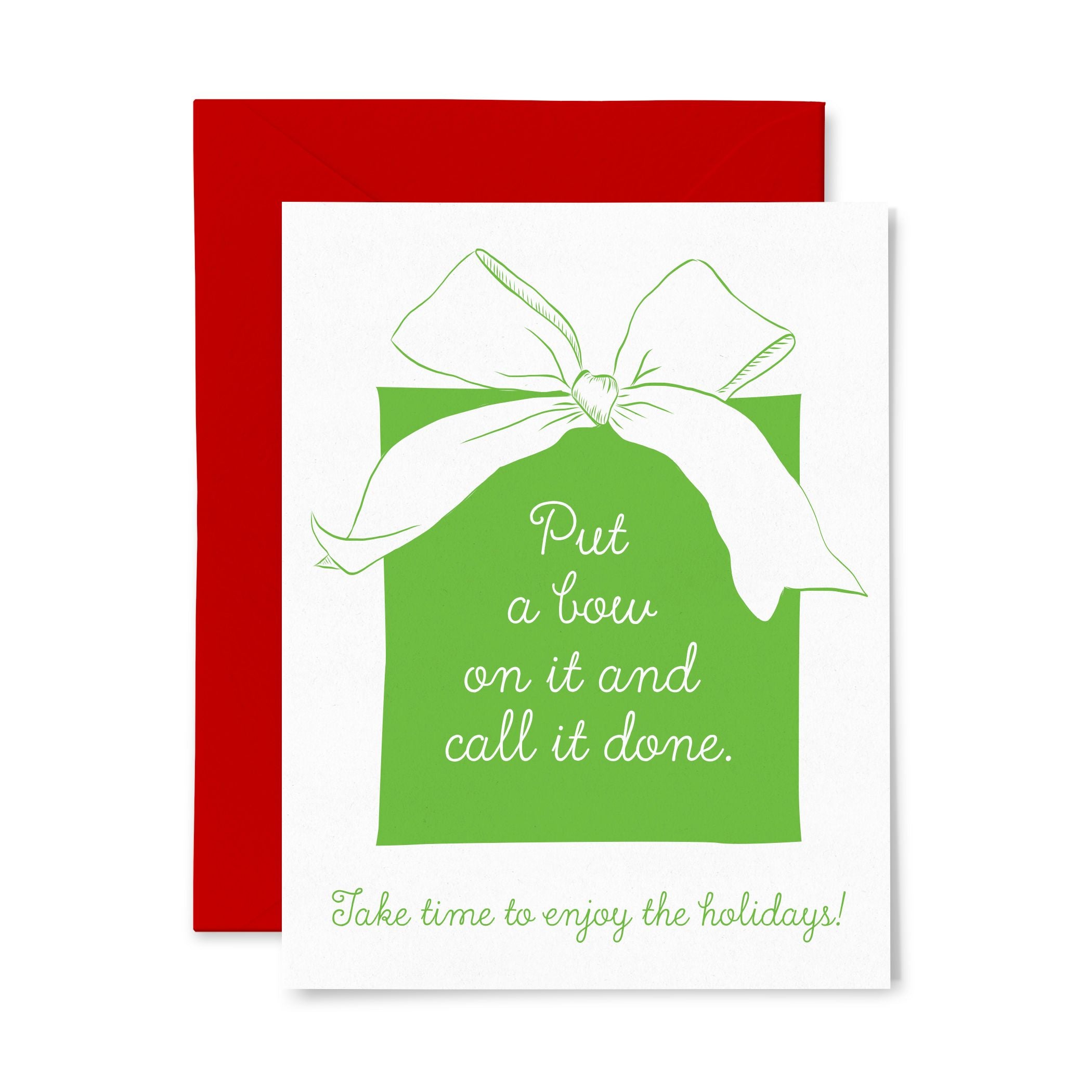 Bow | Holiday | Letterpress Greeting Card