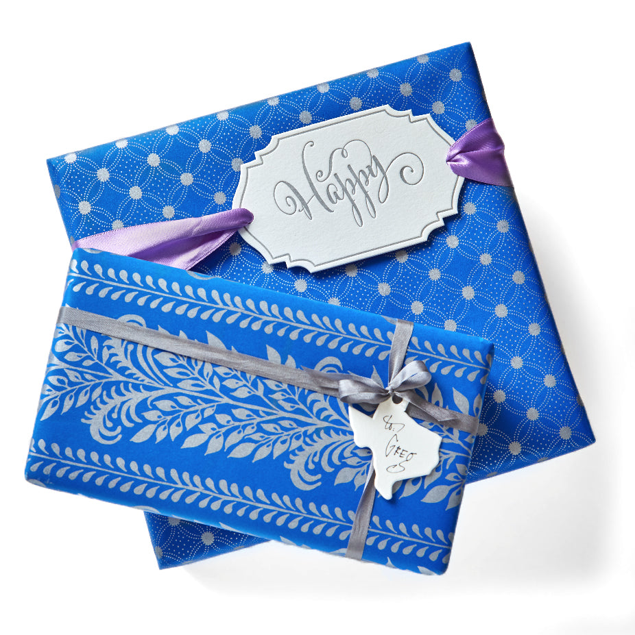 Gift Wrap | Dance of Dots | Blue