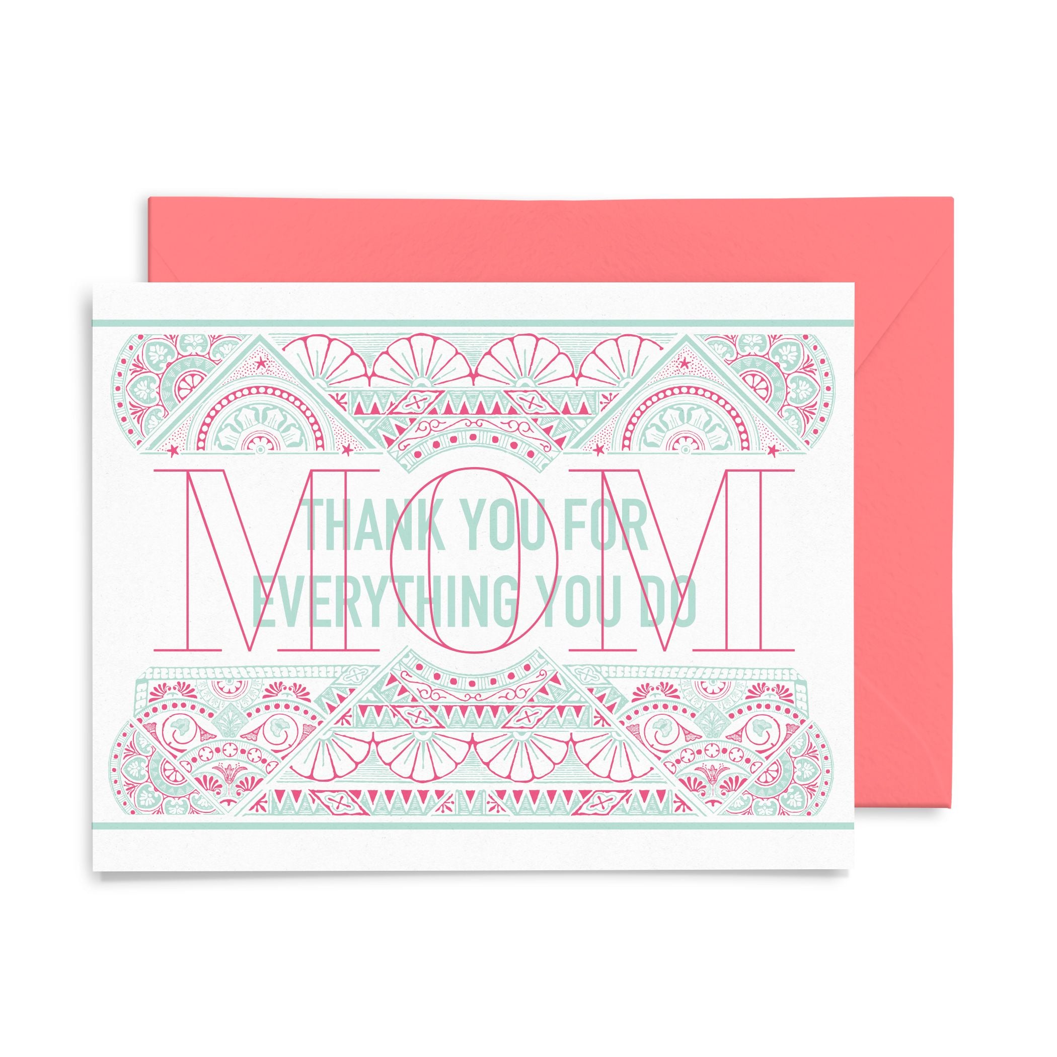 Thank You Mom | Mother's Day | Letterpress Greeting Card