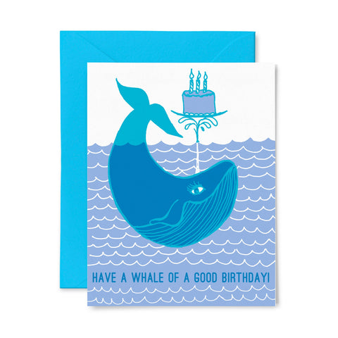 Whale Cake | Birthday | Letterpress Greeting Card
